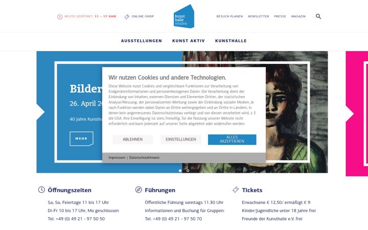 Screenshot of kunsthalle-emden.de