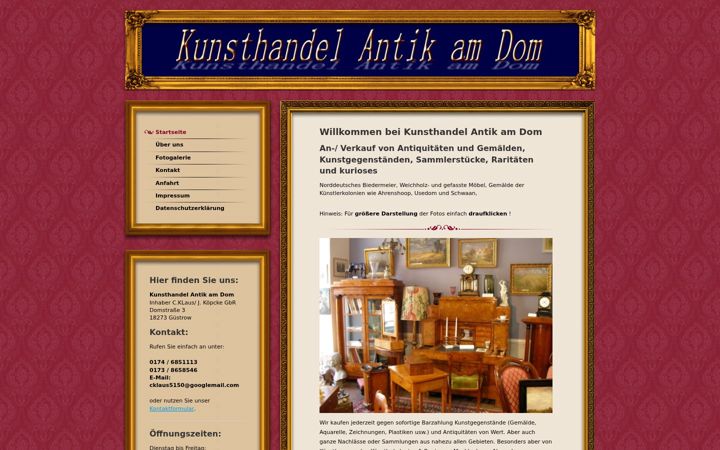 Screenshot of kunsthandel-antik.de