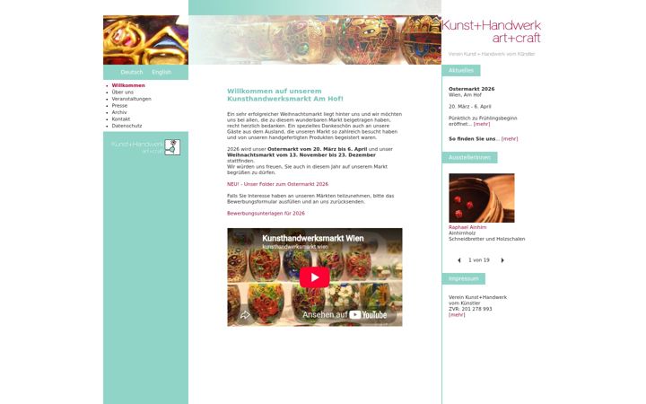 Screenshot of kunsthandwerksmarkt.at