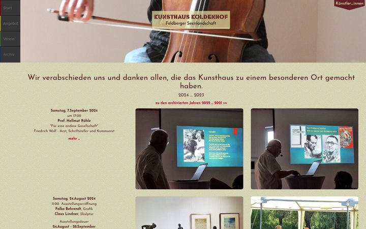 Screenshot of kunsthaus-koldenhof.de