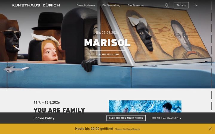 Screenshot of kunsthaus.ch