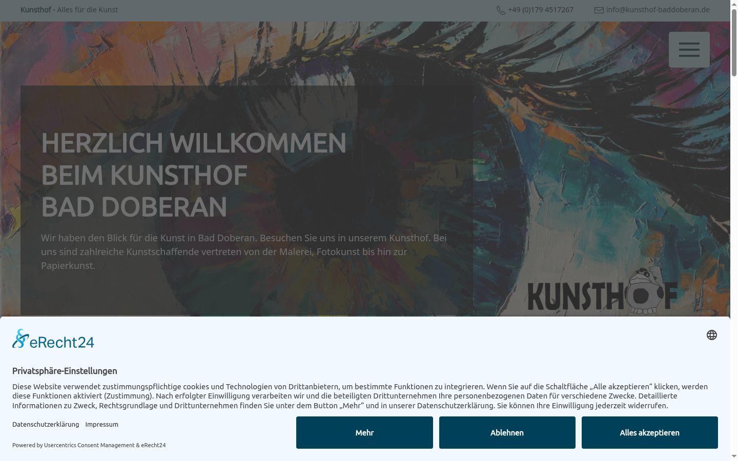 Screenshot van de toestemmingsbanner zoals getoond vóór enige interactie