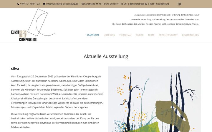 Screenshot of kunstkreis-cloppenburg.de