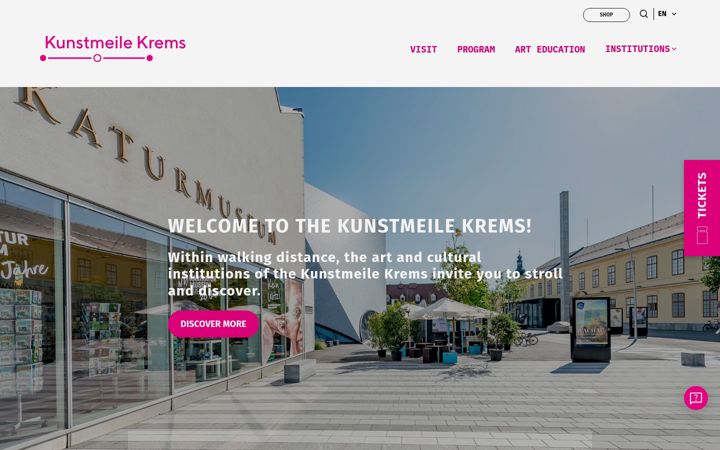 Screenshot of kunstmeile.at