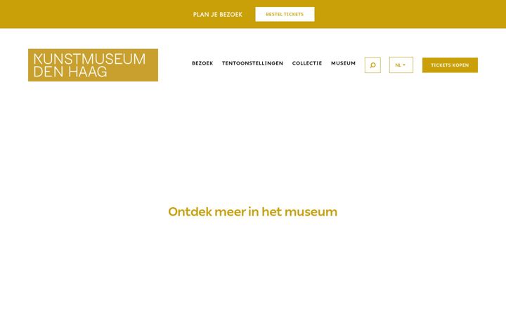 Captură de ecran a kunstmuseum.nl