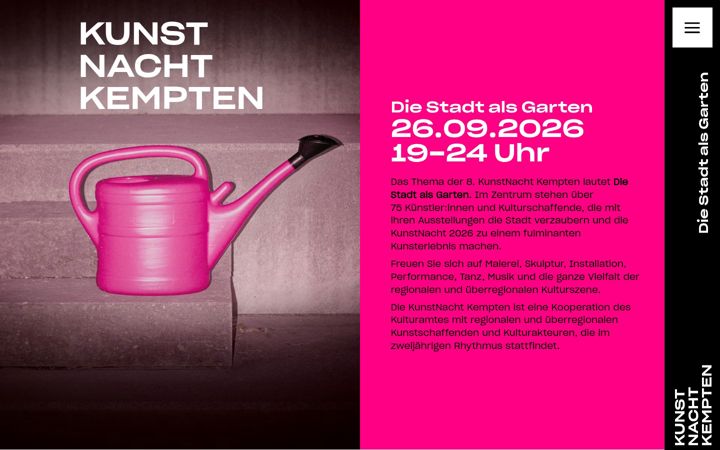 Screenshot of kunstnacht-kempten.de
