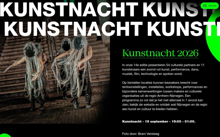 Screenshot of kunstnacht.nl
