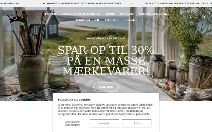 Screenshot of kunstnerfarver.dk