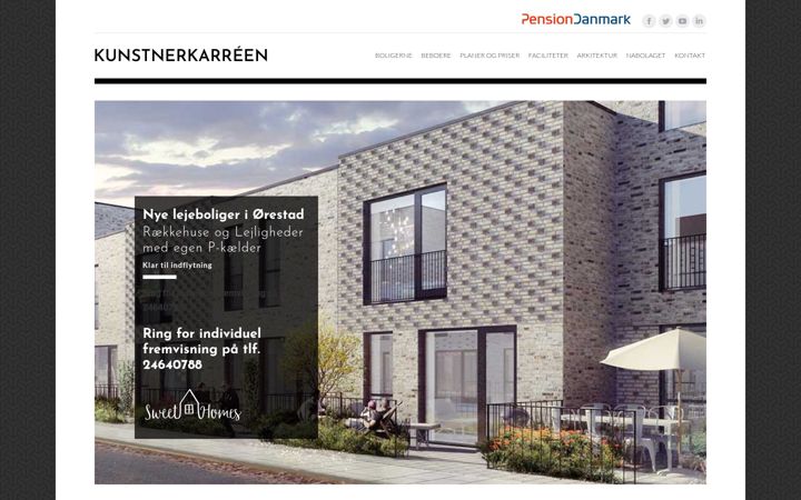 Screenshot of kunstnerkareen.dk