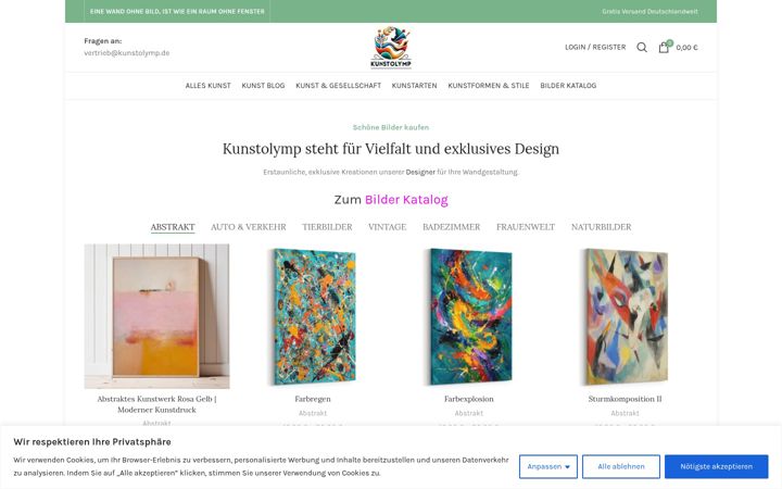 Screenshot of kunstolymp.de