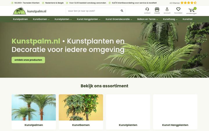Screenshot of kunstpalm.nl