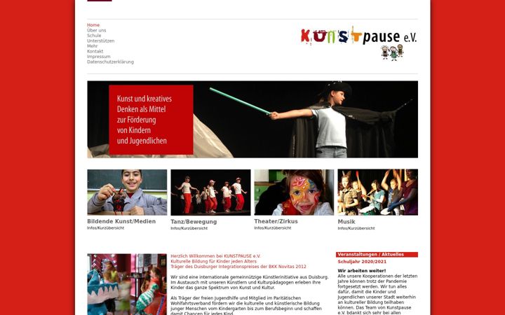 Screenshot of kunstpause.org