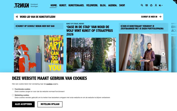 Screenshot of kunstpuntgroningen.nl