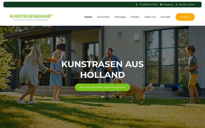 Screenshot of kunstrasengigant.de