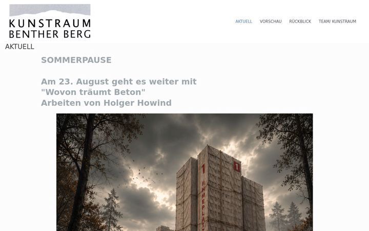 Screenshot of kunstraum-benther-berg.de