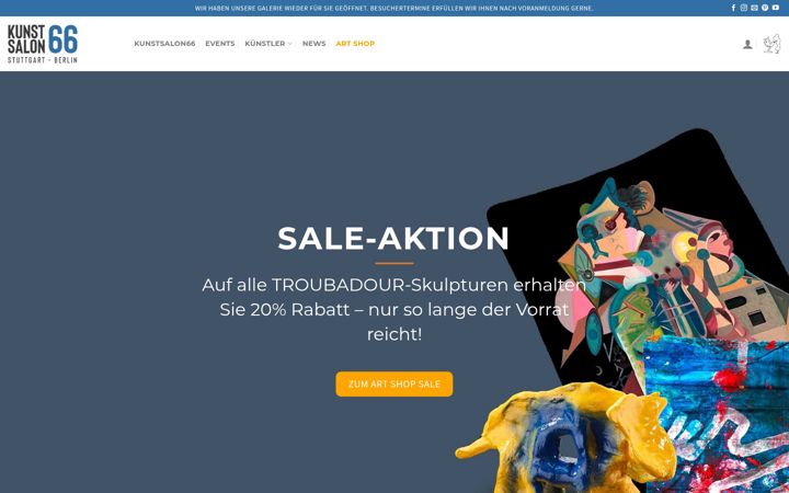 Skjámynd af kunstsalon66.com