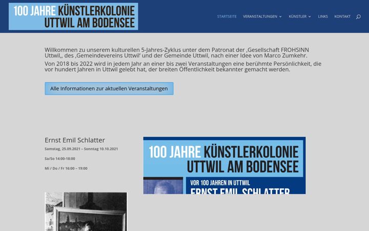 Screenshot of kunstschaffende-in-uttwil.ch