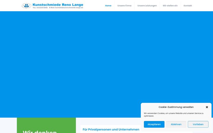 Screenshot of kunstschmiede-lange.de