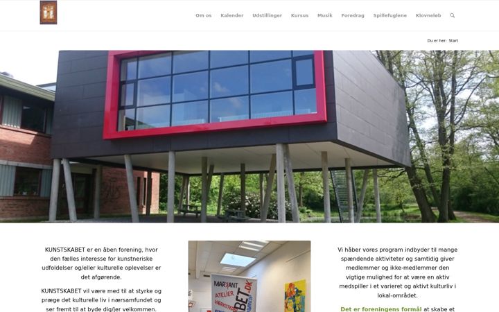 Screenshot of kunstskabet.dk