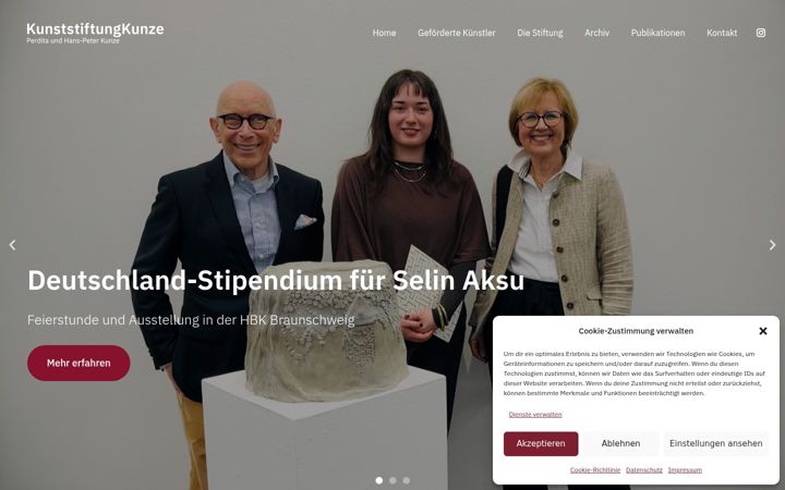 Skjámynd af kunststiftungkunze.com