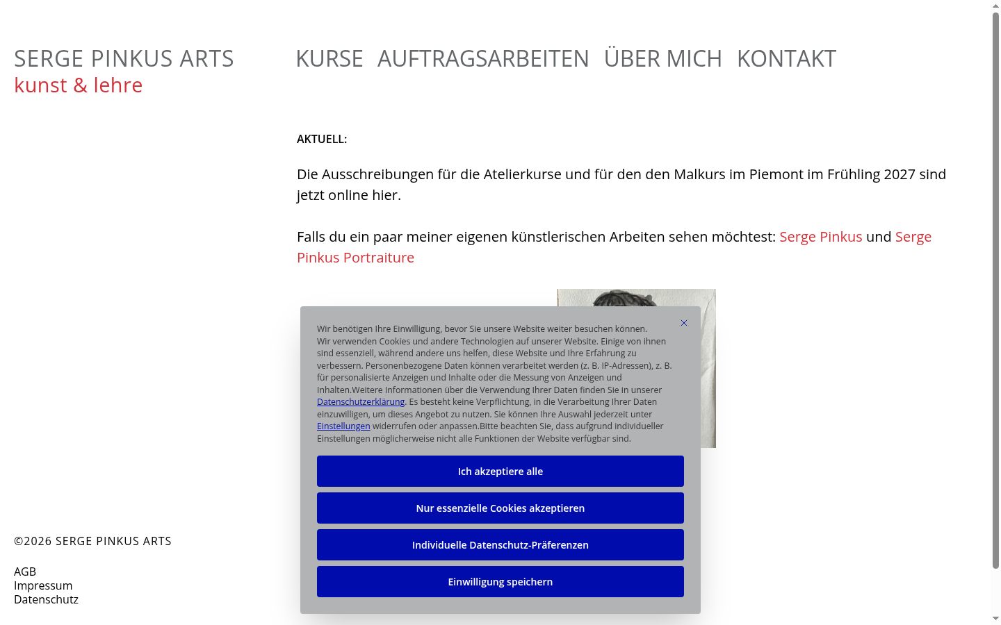Screenshot del banner di consenso mostrato prima di qualsiasi interazione