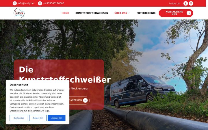 Screenshot of kunststoffschweissen-mv.de