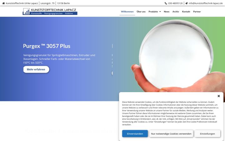 Screenshot of kunststofftechnik-lapacz.de