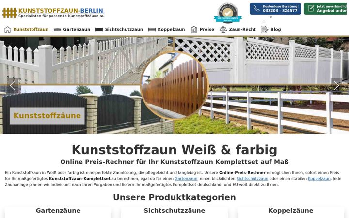 Screenshot of kunststoffzaun-berlin.de