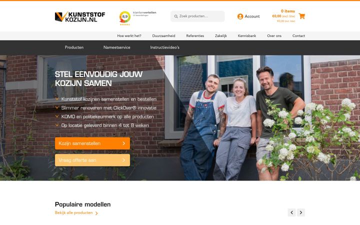 Screenshot of kunststofkozijn.nl