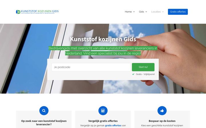 Screenshot of kunststofkozijnen-gids.nl