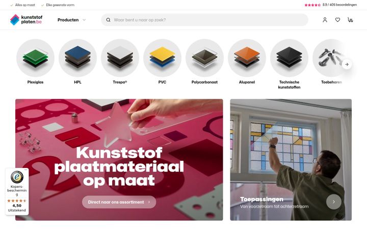 Screenshot of kunststofplaten.be