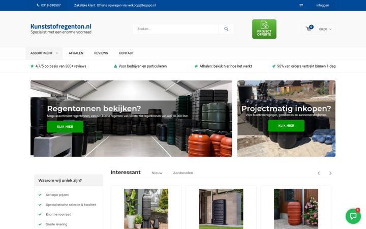 Screenshot of kunststofregenton.nl
