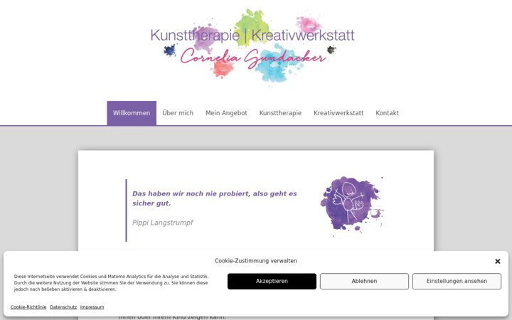 Screenshot of kunsttherapie-gundacker.at