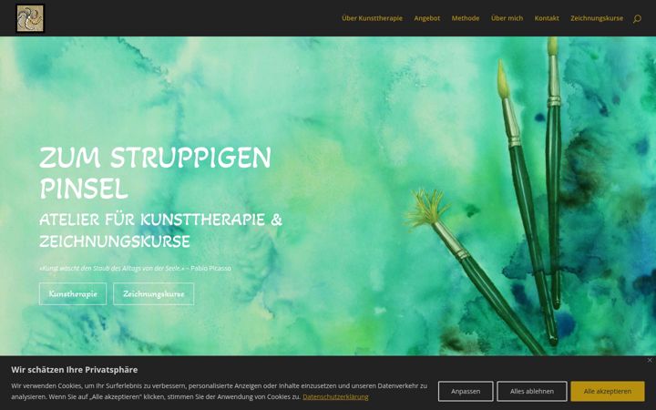Screenshot of kunsttherapie-zumstruppigenpinsel.ch