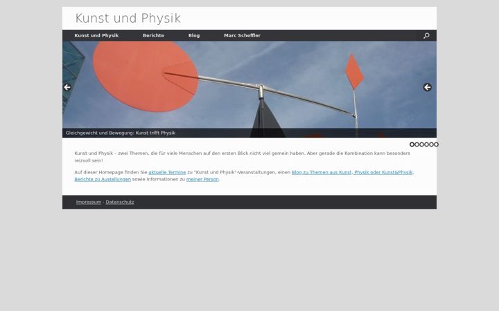 Screenshot of kunstundphysik.de
