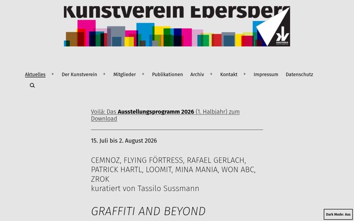 Screenshot of kunstvereinebersberg.de