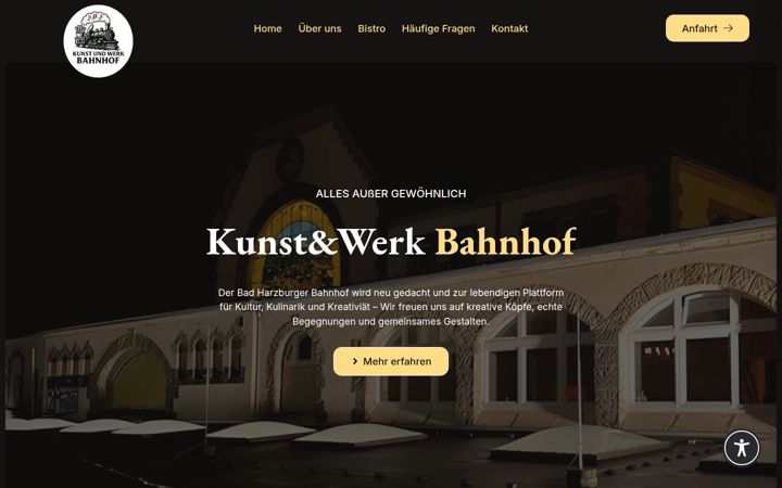 Screenshot of kunstwerk-bahnhof.de