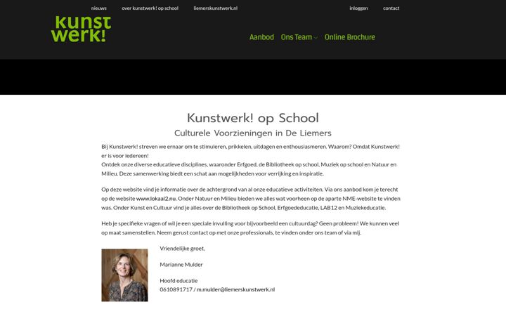 Screenshot of kunstwerkopschool.nl