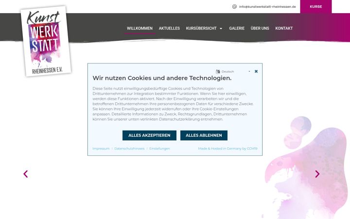 Screenshot of kunstwerkstatt-rheinhessen.de