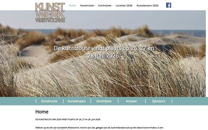 Screenshot of kunstwerkwestvoorne.nl