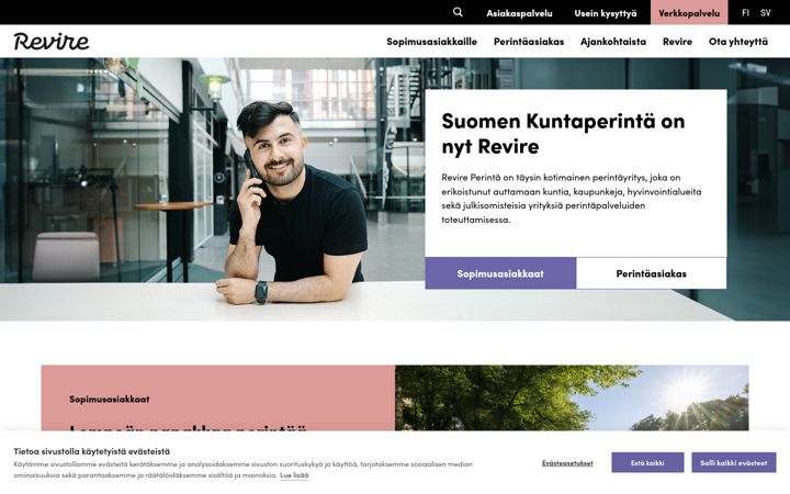 Screenshot of kuntaperinta.fi