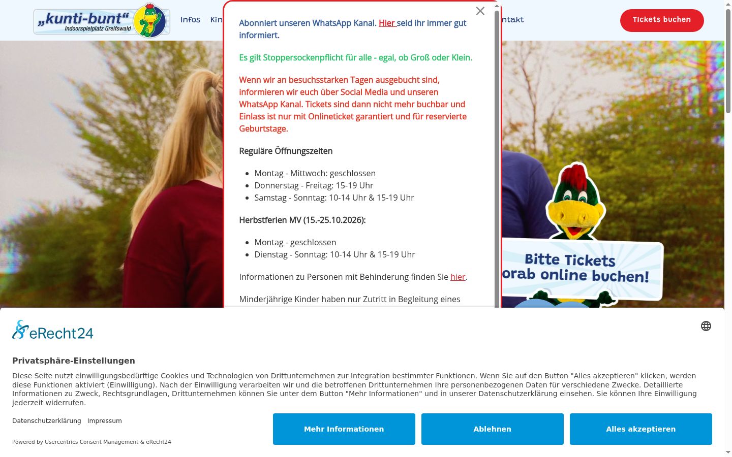 Posnetek zaslona pasice za privolitev, prikazane pred kakršno koli interakcijo