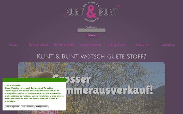 Screenshot of kuntundbunt.ch