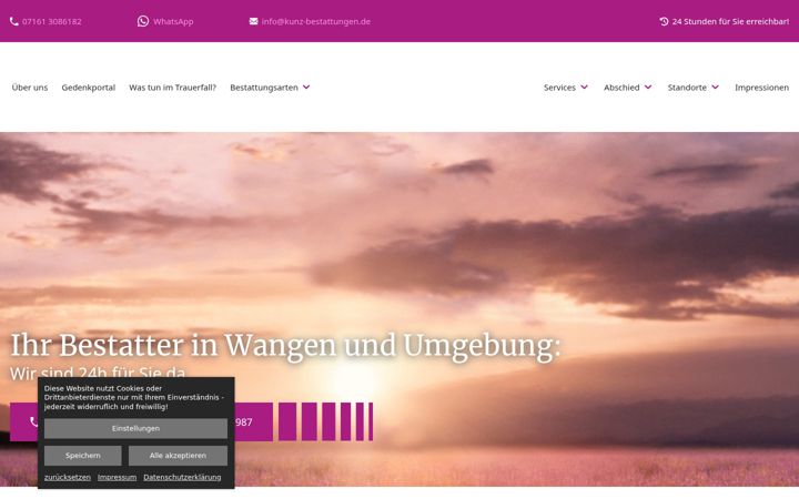 Screenshot of kunz-bestattungen.de