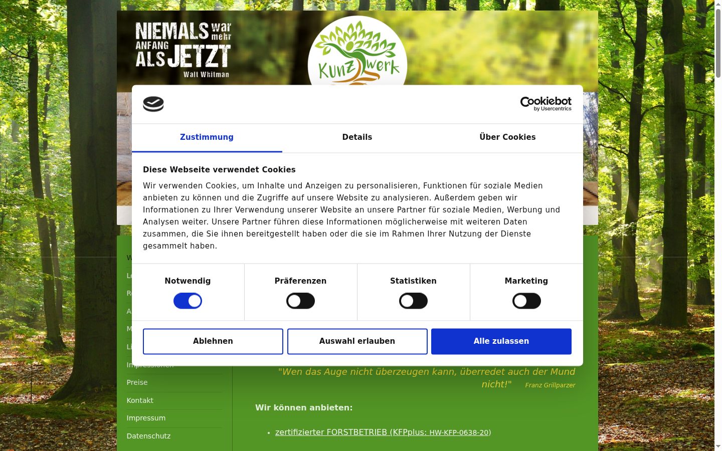 Képernyőkép a bármilyen interakció előtt megjelenő hozzájárulási bannerről