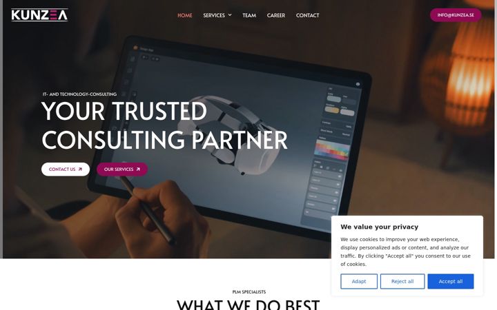 Screenshot of kunzea.se