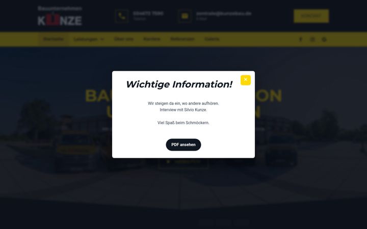Screenshot of kunzebau.de