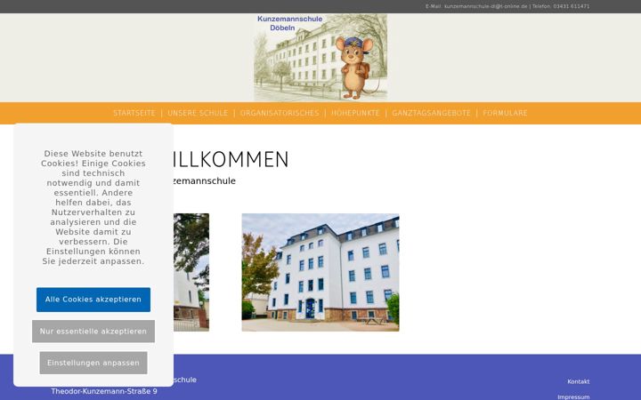 Screenshot of kunzemannschule.de