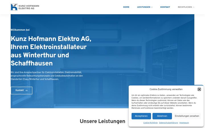 Screenshot of kunzhofmannelektroag.ch