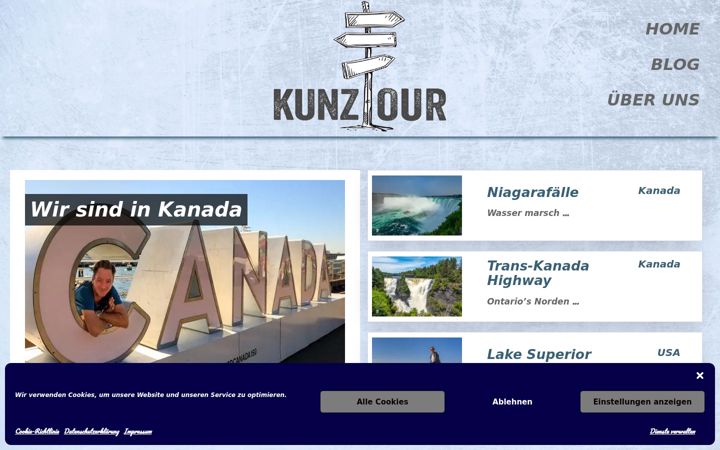 Screenshot of kunztour.com